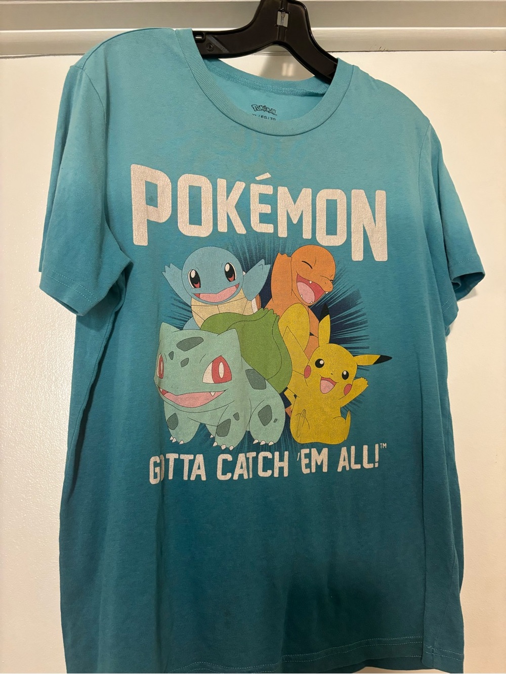 Short-Sleeve Graphic Tee in Teal - Gotta Catch 'Em All